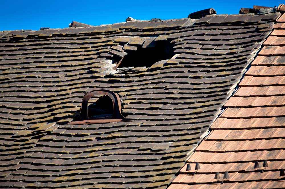 Old, worn-out roof